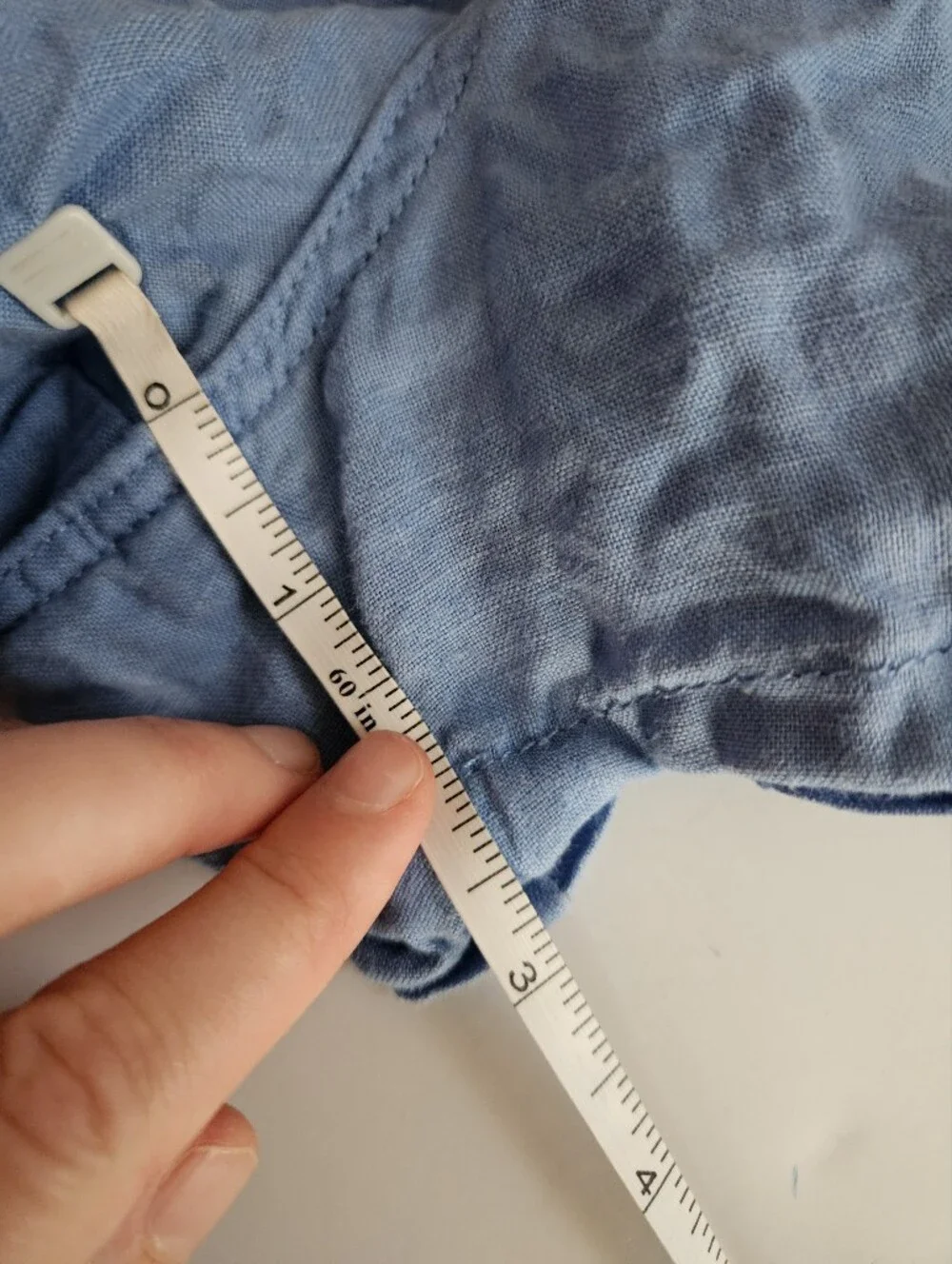 Blue Linen Shorts Large 2